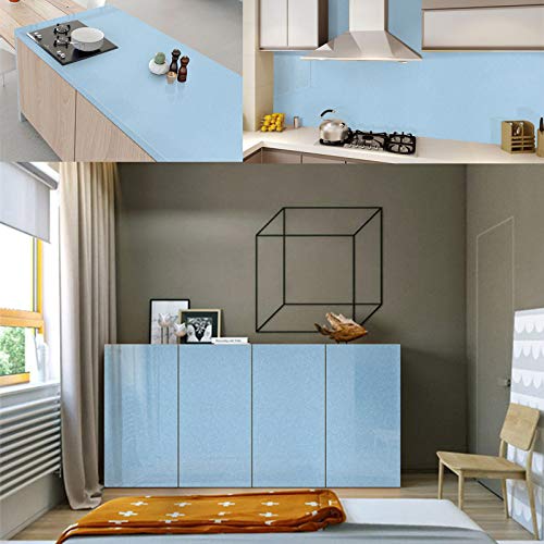 Hode Vinilos Adhesivo para Muebles Puertas Ventanas Papel Adhesivo para Muebles Pegatina de Vinilo Adhesivo Muebles Azul 40X300cm