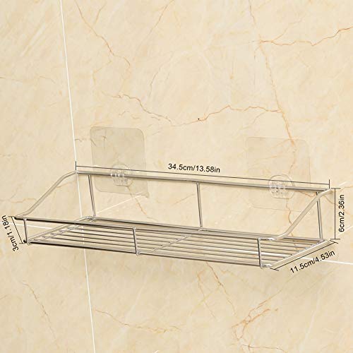 Hodzeed 2PCS Estantes de Baño Sin Taladro - Estante Ducha Adhesivo de Acero Inoxidable 304 para Champú Estante de Almacenamiento de Cocina (Estantería)