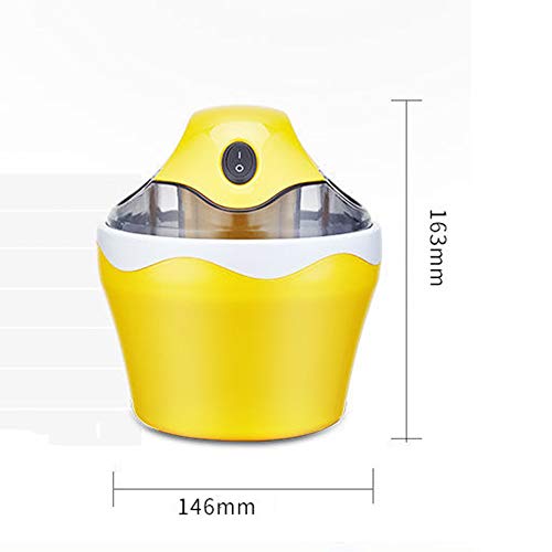 Hogar de helado automático de la máquina, eléctrico pequeño helado casero de la máquina, máquina de Cone niños, ideal para el helado, sorbete y yogurt helado yellow