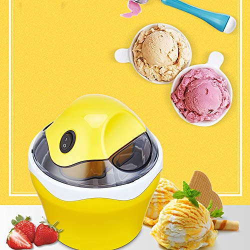 Hogar de helado automático de la máquina, eléctrico pequeño helado casero de la máquina, máquina de Cone niños, ideal para el helado, sorbete y yogurt helado yellow