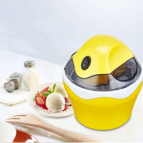 Hogar de helado automático de la máquina, eléctrico pequeño helado casero de la máquina, máquina de Cone niños, ideal para el helado, sorbete y yogurt helado yellow