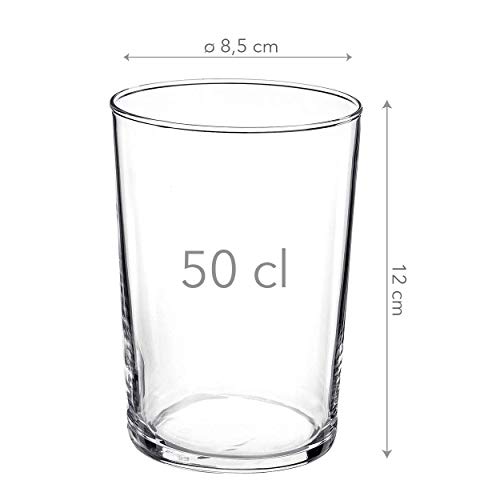 Hogar y Mas Vaso de Cerveza, Sidra, Combinados, Mojitos 50 cl. Vasos de Cristal Multiusos 6 Uds