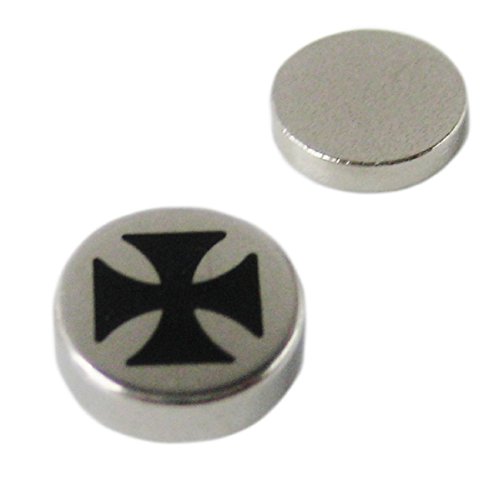 Hombre magnética de 8 mm 316l acero inoxidable quirúrgico Stud Pendientes Plata Cruz De Malta