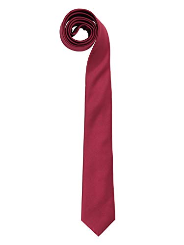 Hombre Pajarita Clásica 6*12 cm & Corbata Estrecha 6 cm & Pañuelo de Bolsillo 3 en 1 Set - Liso Borgoña Rojo