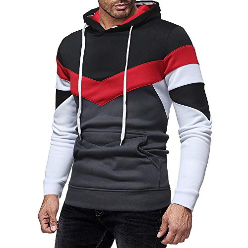 Hombres Sudadera con Capucha Casual Tops Deporte Blusa Manga Larga De Patchwork Blanca Beisbol Divertidas Camuflaje Calavera Camisas Otoño riou