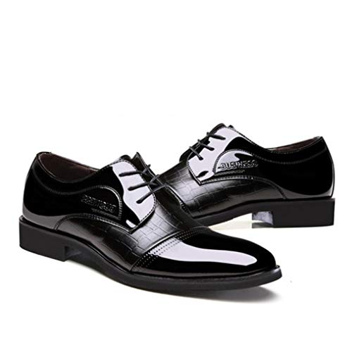 Hombres Zapatos de Vestir de Negocios Impermeable Transpirable Charol Moda Gofrado Puntiagudo con Cordones Pisos Oxfords Zapatos Casuales Hombres