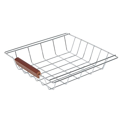 HOMCOM Carrito de Cocina Mesa Servicio Auxiliar Madera y Metal Cromado con 4 Ruedas 2 Cajones y Botellero 81 x 38 x 85 cm