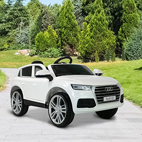 HOMCOM Coche Eléctrico para Niño 3-8 Años Audi Q5 con Mando a Distancia MP3 Luces y Sonidos Apertura de Puerta 116x75x56cm Carga 30kg