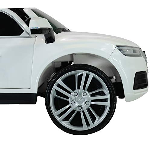 HOMCOM Coche Eléctrico para Niño 3-8 Años Audi Q5 con Mando a Distancia MP3 Luces y Sonidos Apertura de Puerta 116x75x56cm Carga 30kg