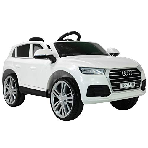 HOMCOM Coche Eléctrico para Niño 3-8 Años Audi Q5 con Mando a Distancia MP3 Luces y Sonidos Apertura de Puerta 116x75x56cm Carga 30kg