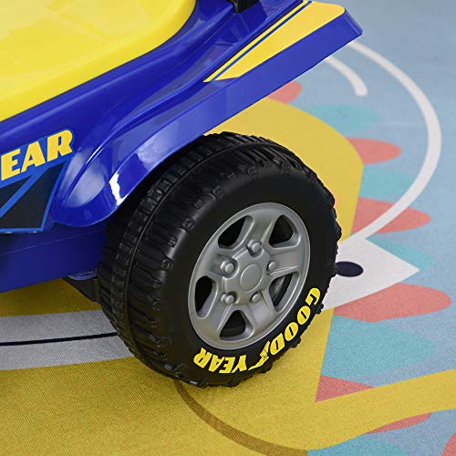 HOMCOM Quad Correpasillos para Niños Mayores de 12 Meses Coche Cuatrimoto con Funciones de Luces Música Bocina y Espacio Secreto de Almacenaje 60x38x42 cm Azul