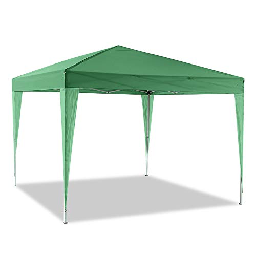 Homdox Tienda Pabellón Carpa 3M*3M con Paredes Laterales y Ventanas Plegables para Fiestas, Eventos, Boda,en Jardín o al Aire Libre,Verde