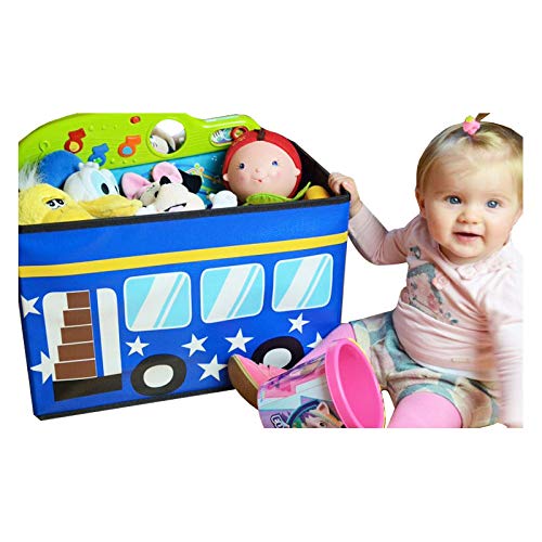 Home Line Puff/Baúl Infantil Plegable para Almacenamiento de Juguetes, Diseño de Helados 48x31x31cm.-Hogarymas-