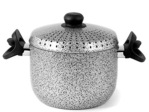 Home Salt N'Pepper Pastaiola Antiaderente, Alluminio, 4 Litri, Nero/Grigio, 20 cm