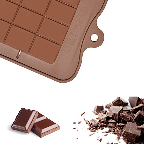 homEdge Chocolate desmenuzado, juego de 4 paquetes de proteína de silicona antiadherente de grado alimenticio y moldes para dulces de barra de energía (juego de dos estilos)