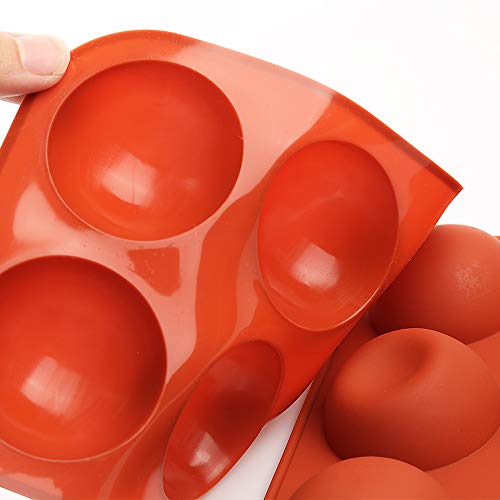 homEdge Molde de silicona semiesfera medio, 4 paquetes de molde para hornear para hacer chocolate, pastel, gelatina, mousse de cúpula