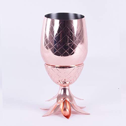 Homevibes Taza De Coctel, Vaso de Piña con Tapa, Copa De Acero Inoxidable, Copa para Cóctel, Copa De Vina, Ideal para Coctel o Decoración 50cl (Bronce)