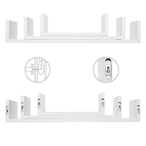 Homfa Estantería de Pared Estanterías Cubos Juego de 3 Estantes para Libros CDs Blanco