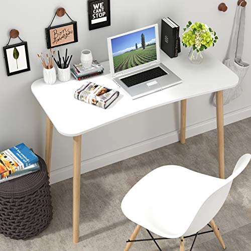 Homfa Mesa de Escritorio Mesa para Ordenador Escritorio para Estudio Oficina Dormitorio Blanco 100x50x75cm