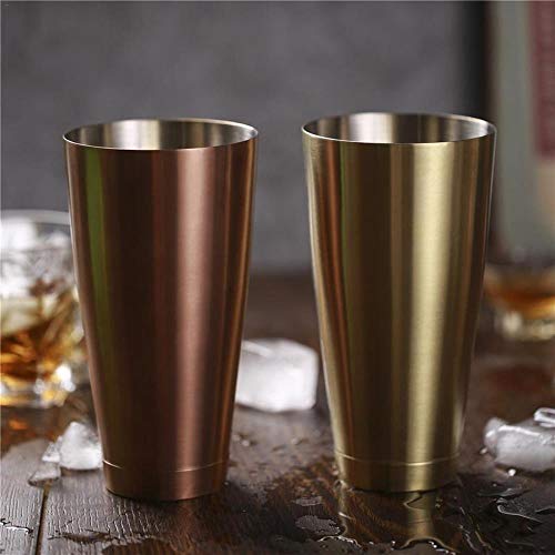 Homie Superior 600ml Copa Trasera 750 ml 2 Piezas Estilo Americano Boston Shaker Cocktail Shakers Copa Bar Tool Mezcla de Bebidas Bartender Bar Set Tool, Oro Rosa