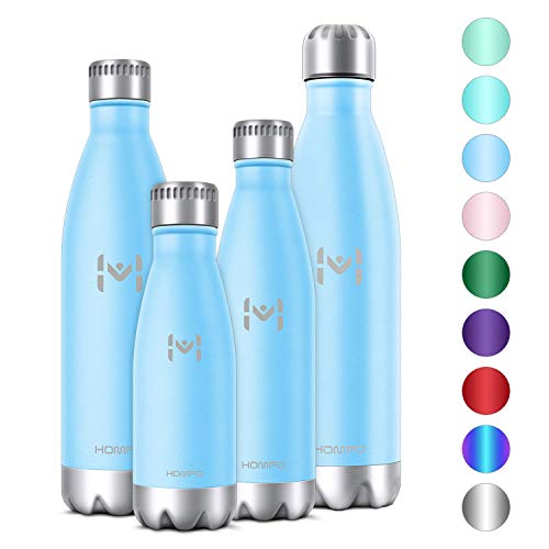 HOMPO Botella de Agua de Acero Inoxidable Botella Termica 750ml, Botella Sin Bpa & Eco Friendly, Mantiene Bebidas frías por 24h y Calientes por 16h, Adecuada para Viaje, Deporte, Bicicleta, Gimnasio