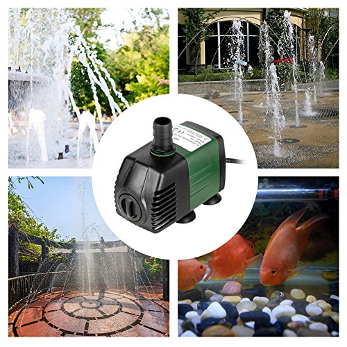 Homvik Bomba de Agua Bomba Sumergible para Acuario Estanque Pecera Fuente Circulación de Agua Dulce y Marino con 2 Boquillas 25W 1500L/H 2m de Altura