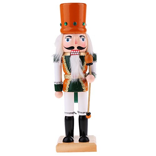 Homyl 2 Piezas 25cm Estatuillas de Soldados Cascanueces de Madera Marionetas Multicolorr Adornos de Navidad