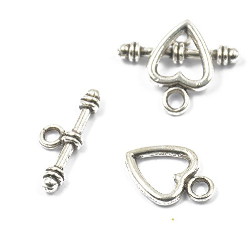 Homyl Brillante 10 Juego Plata Toggle Catenacci Pulseras Catenacci Plus 25 Piezas Completo aleación Antigua Colgantes Charms Joyas FAI Da Te