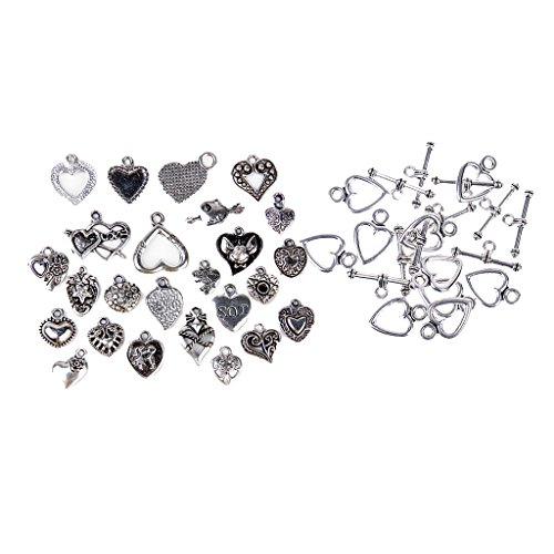 Homyl Brillante 10 Juego Plata Toggle Catenacci Pulseras Catenacci Plus 25 Piezas Completo aleación Antigua Colgantes Charms Joyas FAI Da Te