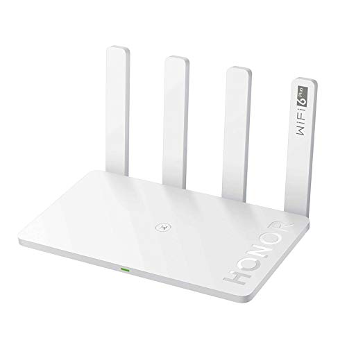 HONOR Router 3 WiFi 6 Enrutador Inalámbrico de Doble Banda, 4 Antenas Velocidad de Wi-Fi hasta 2402 Mbps/5 GHz + 574 Mbps/2.4 GHz, 4X Puertos Gigabit, Puerto Ethernet LAN/WAN, Blanco