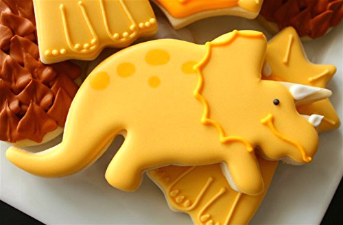 HONYAO Juego De Cortador De Galletas De Dinosaurios Para NiñOs - 5 Piezas - Tiranosaurio Rex, Stegosaurus, Camarasaurus, Pterosauria Y Baby Dinosaur - Acero Inoxidable