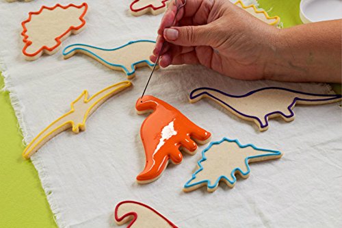 HONYAO Juego De Cortador De Galletas De Dinosaurios Para NiñOs - 5 Piezas - Tiranosaurio Rex, Stegosaurus, Camarasaurus, Pterosauria Y Baby Dinosaur - Acero Inoxidable