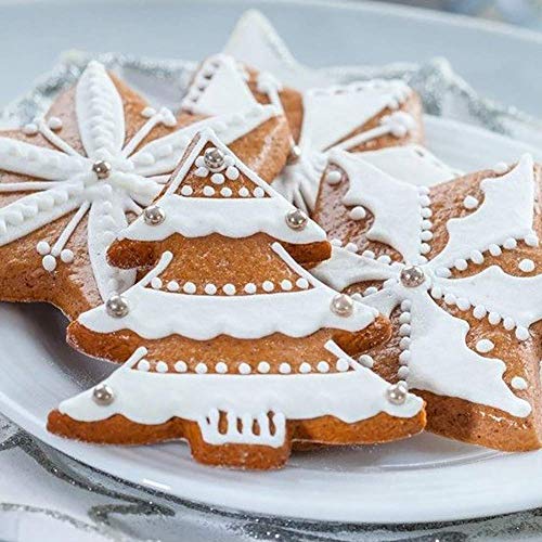 HONYAO Navidad Cortadores Galletas Invierno Moldes para Galletas - 9 Piezas - Borde Largo, Papá Noel, Copo de Nieve, Hombre de Jengibre, Fawn, Muñeco de Nieve, Campana y Casa - Acero Inoxidable