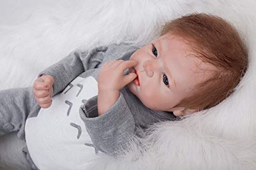 HOOMAI 22inch 55 cm Boy muñeca Reborn bebé Niño pequeño Suave Silicona Vinilo Realista Reborn Baby Doll Niñas Magnetismo Juguetes Bebes Recien Nacidos Ojos Abiertos