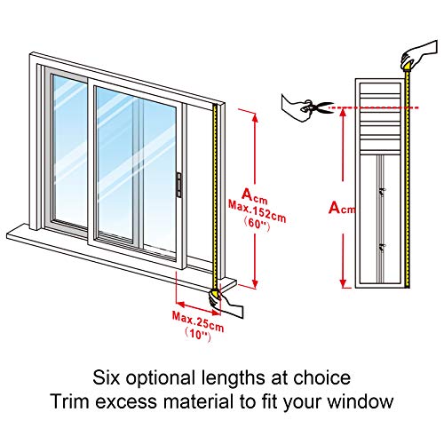 HOOMEE Aislante Ajustable para Ventanas Correderas Aires Acondicionados Portátiles y Secadoras de Tamaño Mínimo 25x102 cm y Tamaño Máximo 25x152 cm - Universal, Fácil de Instalar y a Prueba de Agua