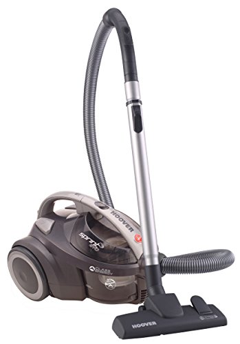 Hoover Sprint Evo SE41 - Aspirador sin bolsa, Sistema ciclónico, Filtro EPA, Cepillo para suelos duros y alfombra, 700W, Depósito fácil de vaciar 1,5L, 80dBA, Cable 7,5m, Potencia fija, Gris