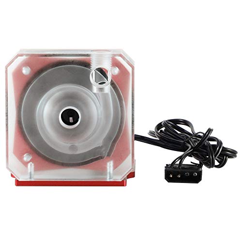 Hopcd 1000L/H Bomba de Agua DC12V G1/4 4PIN 5000RPM PC Bomba de enfriamiento de Agua PWM Control automático de Velocidad Enfriador de Agua Bomba Depósito 50,000 Horas Vida Laboral(Rojo)