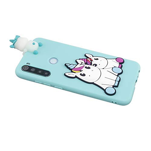 HopMore Funda para Xiaomi Redmi Note 8 Silicona Blando Dibujo 3D Divertidas Panda Animal Carcasa TPU Ultrafina Slim Case Antigolpes Caso Protección Cover Design Gracioso - Unicornio Verde