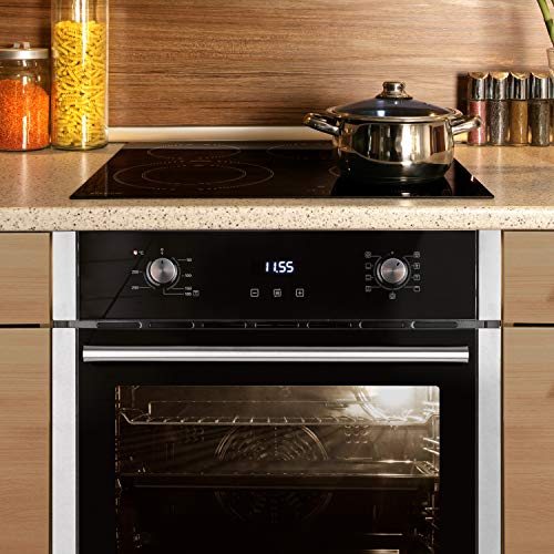 Horno eléctrico integrado de 60cm EB8010ED + vitrocerámica de 59cm KFS59RL (aire caliente, sistema parrilla/asador, temporizador, cajones telescópicos, doble zona) SET8010KFS - KKT KOLBE