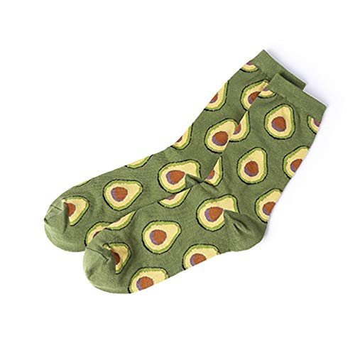 Hosaire 1 par Algodón Calcetines para Calcetines Térmicos Unisex,Estilo de Comida de Postre,Deporte Fitness Tenis Correr Uso Diario,Cálido Regalo (Aguacate)