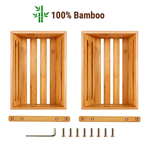 Hossejoy Soporte de canasta de frutas de bambú de 2 niveles para encimera y soporte decorativo para frutas,verduras,bocadillos,artículos para el hogar y mucho más