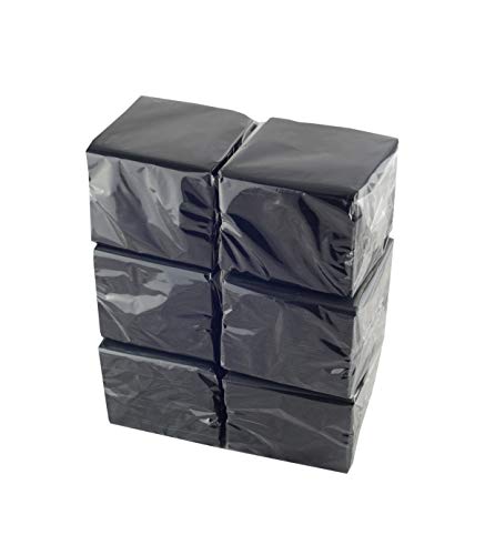 Hostelnovo - 600 Unidades de servilletas Negras de Mesa - Papel desechable - Micropunto - 10x10 cm (plegadas) y 20x20 cm (desplegadas) - Ideal para Eventos de Catering, Bares y Fiestas