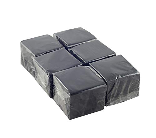 Hostelnovo - 600 Unidades de servilletas Negras de Mesa - Papel desechable - Micropunto - 10x10 cm (plegadas) y 20x20 cm (desplegadas) - Ideal para Eventos de Catering, Bares y Fiestas