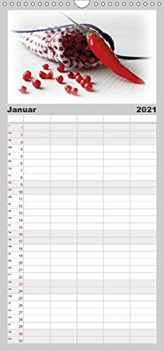 Hot Chili Küchen Kalender - Familienplaner hoch (Wandkalender 2021 , 21 cm x 45 cm, hoch): Rote Chili ist immer ein Blickfang, dies ist ein ... steht (Monatskalender, 14 Seiten )