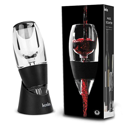 hotder Wine Aireador de Vino Tinto con Base para Vino Tinto, Negro.