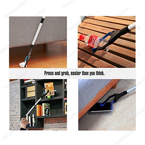 Housolution Pinzas Extensibles Larga,81 cm Plegable Herramienta de Captura Superior, Ligero de Aluminio Larga Práctica Pinza con Agarre Giratorio - Azul