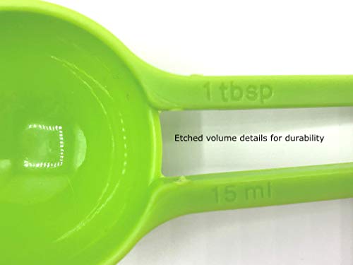 Hove & Wild Juego de cucharas medidoras con cuchara de silicona rosa gratis. Juego de utensilios de cocina para cocinar o tazas de medición para hornear