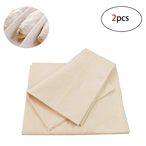 HPiano 2 pcs panaderos Grandes Couche Paño de Prueba de horneado con colador de Baguette Profesional,Proofer de Masa rodante Hecho de Lino