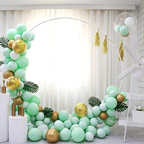 HQdeal 4 Rollos 5M Arco para Globos, Kit de Cinta de Tira Decorativa, Guirnalda de Arco de Globos Kit con 2 Rollos Pegamento de Punto de Globo para la Fiesta de Navidad Bodas Cumpleaños