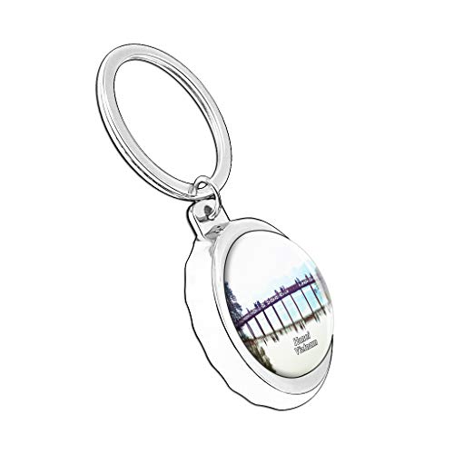 Hqiyaols Keychain Vietnam Lago de la Espada Restaurada Hanoi Gorra Abrebotellas Llavero Creativo Cristal Acero Inoxidable Llaveros Viajes Recuerdo